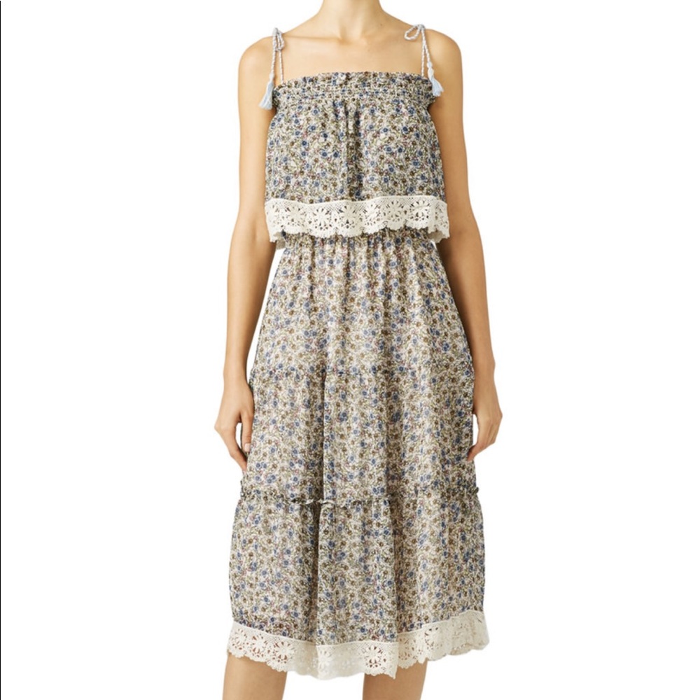 cupcakes & cashmere tiered midi dress